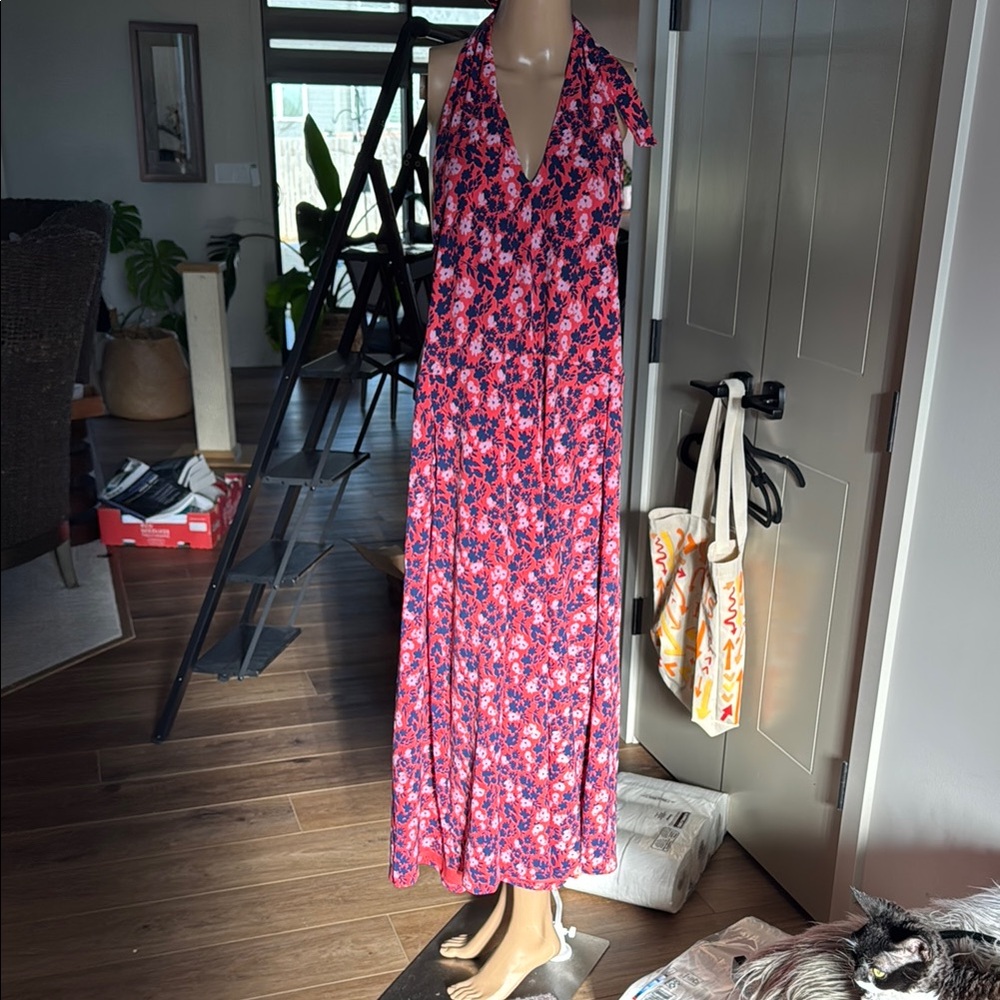 Floral Pink and blue Maxi Dress pact M NWT